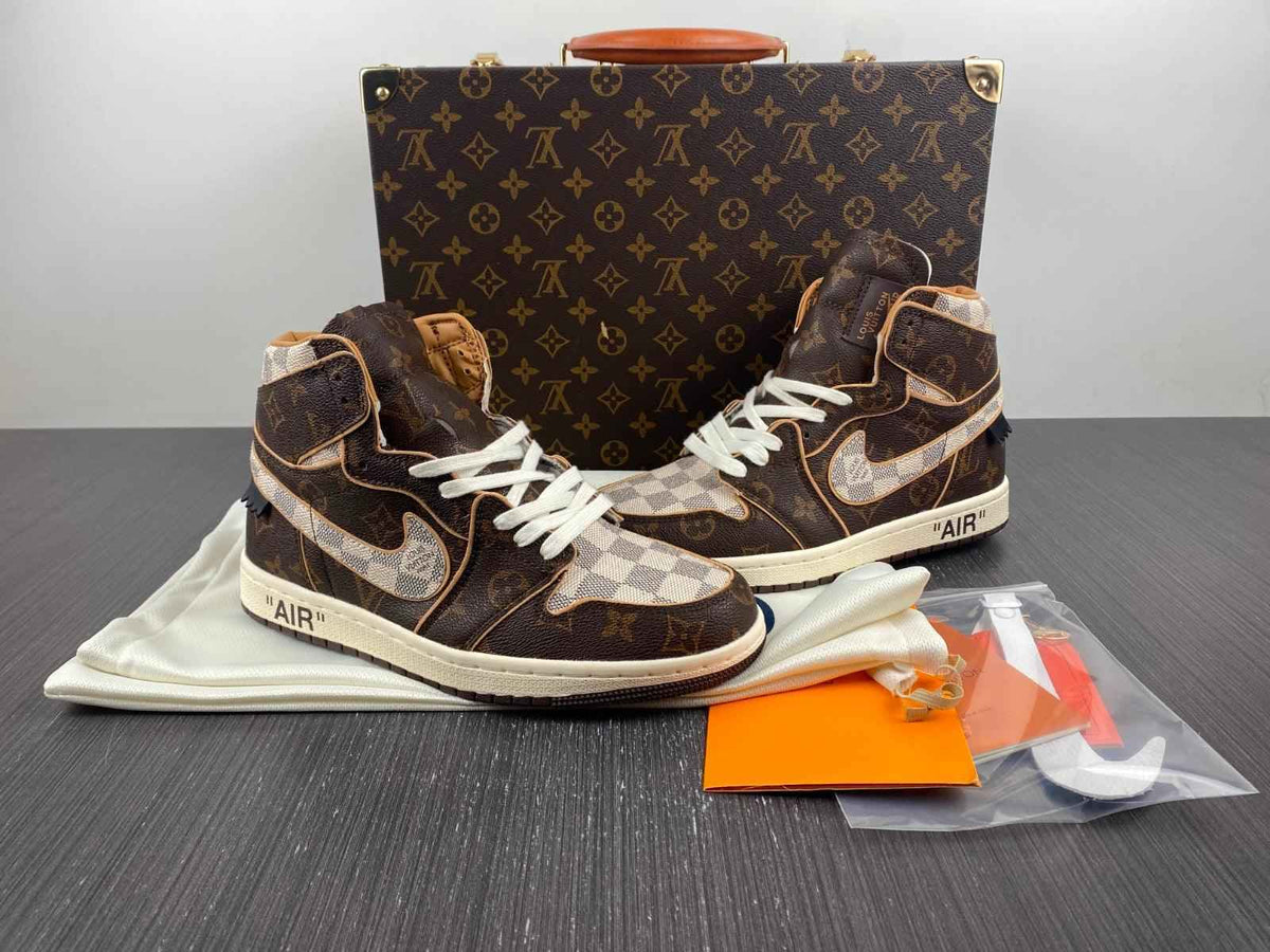 Custom Air Jordan 1 OFF-W Monogram Sneakers for Unique Style SneakerNational