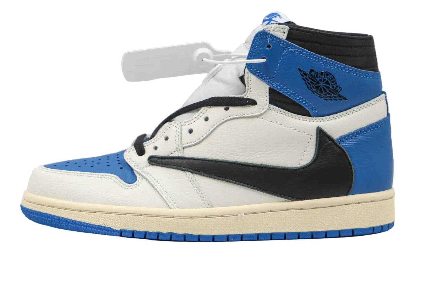 Custom Blue T-Scott x Fragment Air Jordan 1 High Q - Limited Edition Sneakers