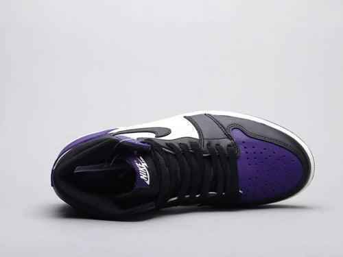 Custom - Jordan 1 High Q AJ1 Purple Toe UNISEX ( Customs And Box ), Jordan 1 Sneakers FREE SHIPPING