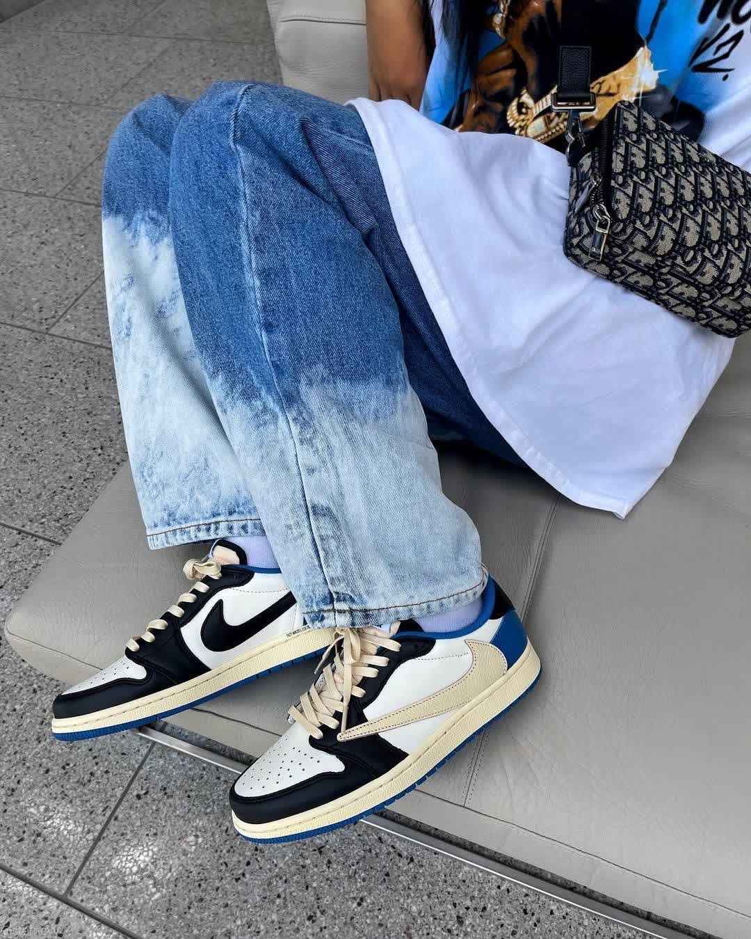 Custom Air Jordan 1 Low Fragment x T-Scott - DM7866-140
