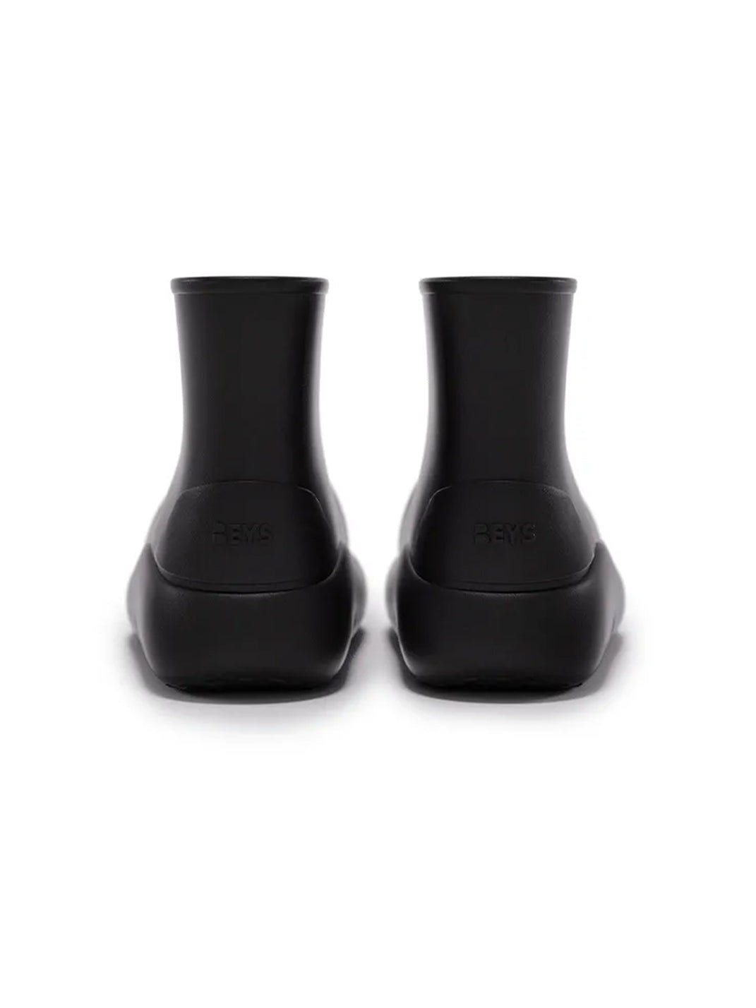 Black Chunky Short Rain Boots