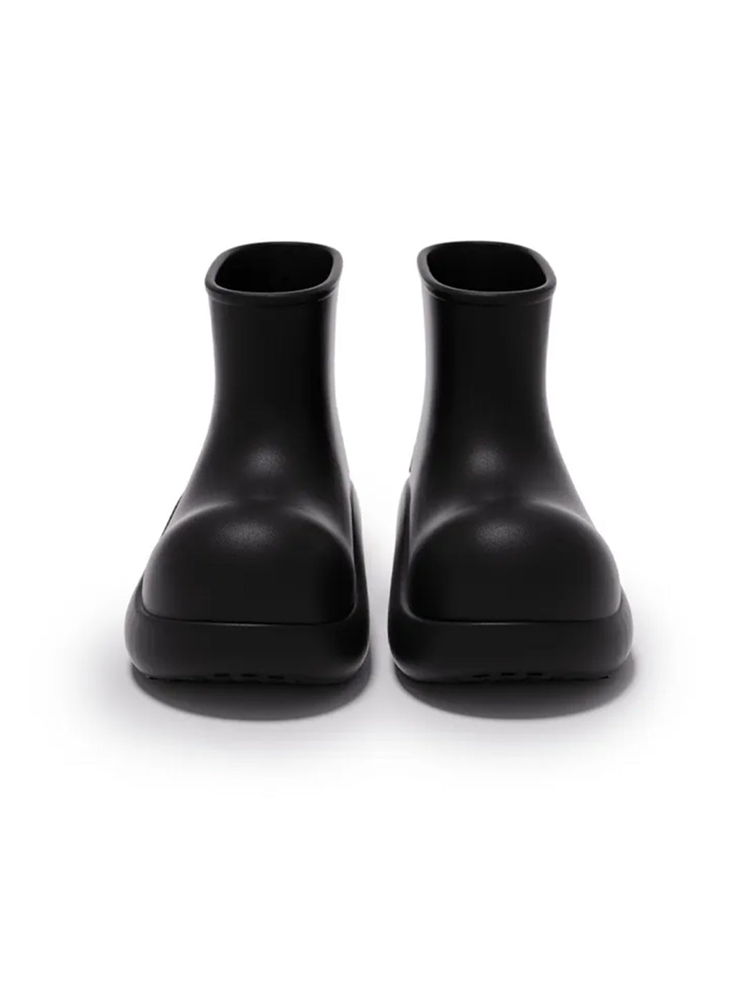Black Chunky Short Rain Boots