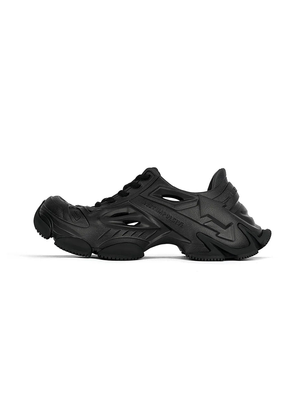 Black Time-Space Platform Clog Sneakers - Skipkicks