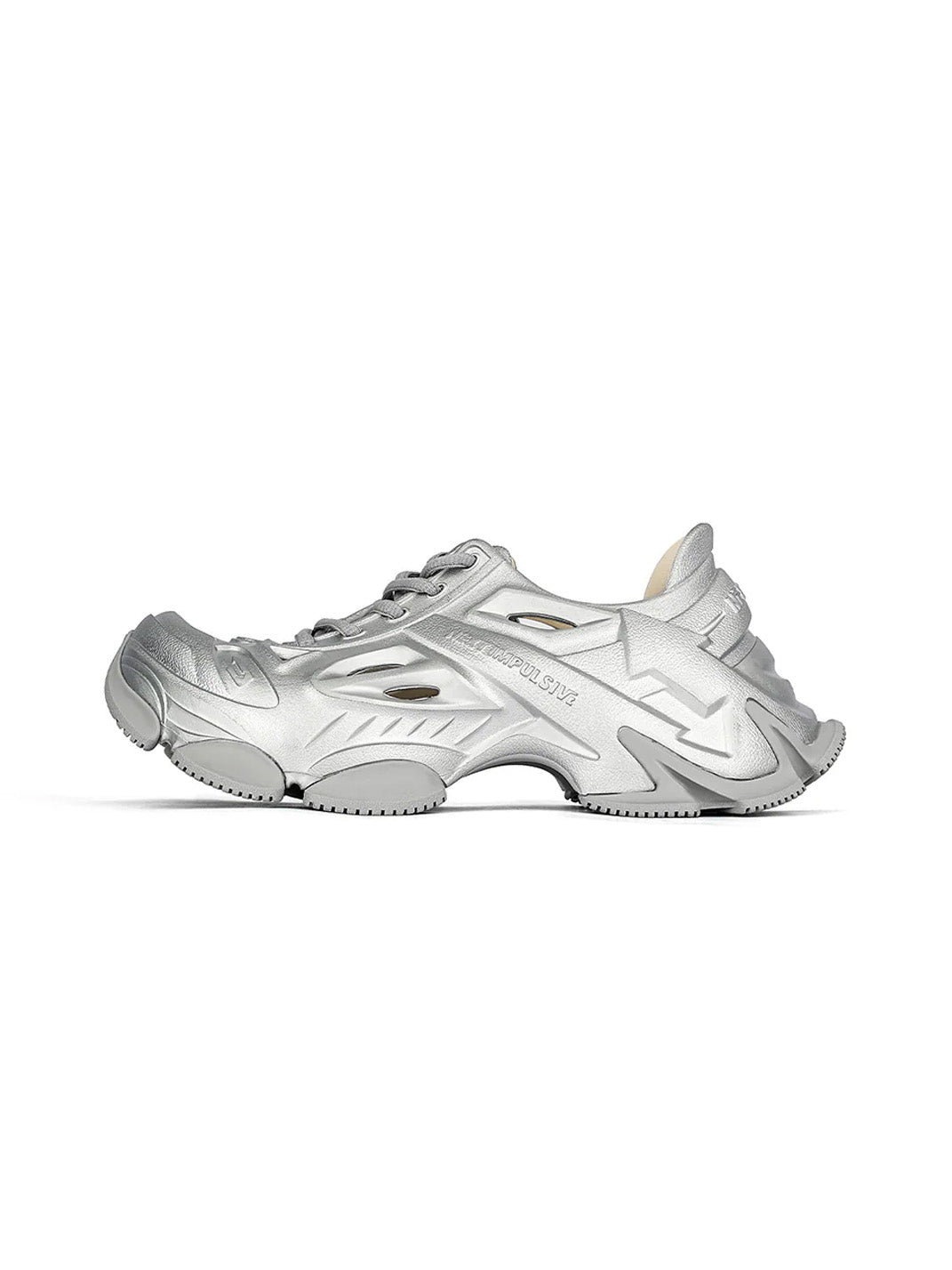 Silver Time-Space Platform Clog Sneakers