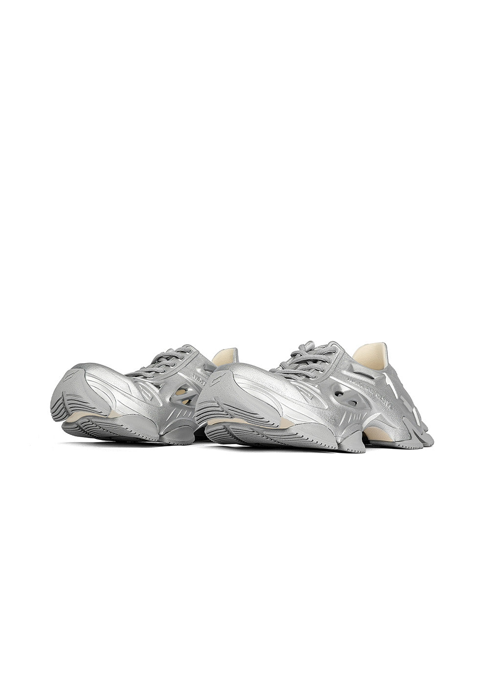 Silver Time-Space Platform Clog Sneakers