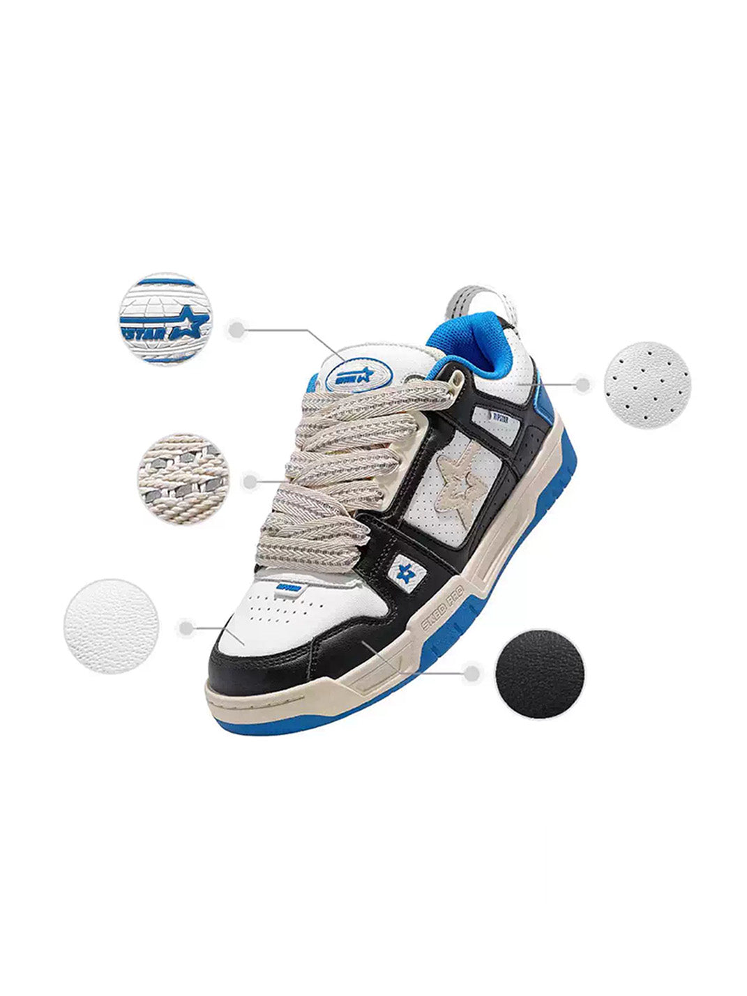 Blue Retro Low-Top Everyday Sneakers - Skipkicks