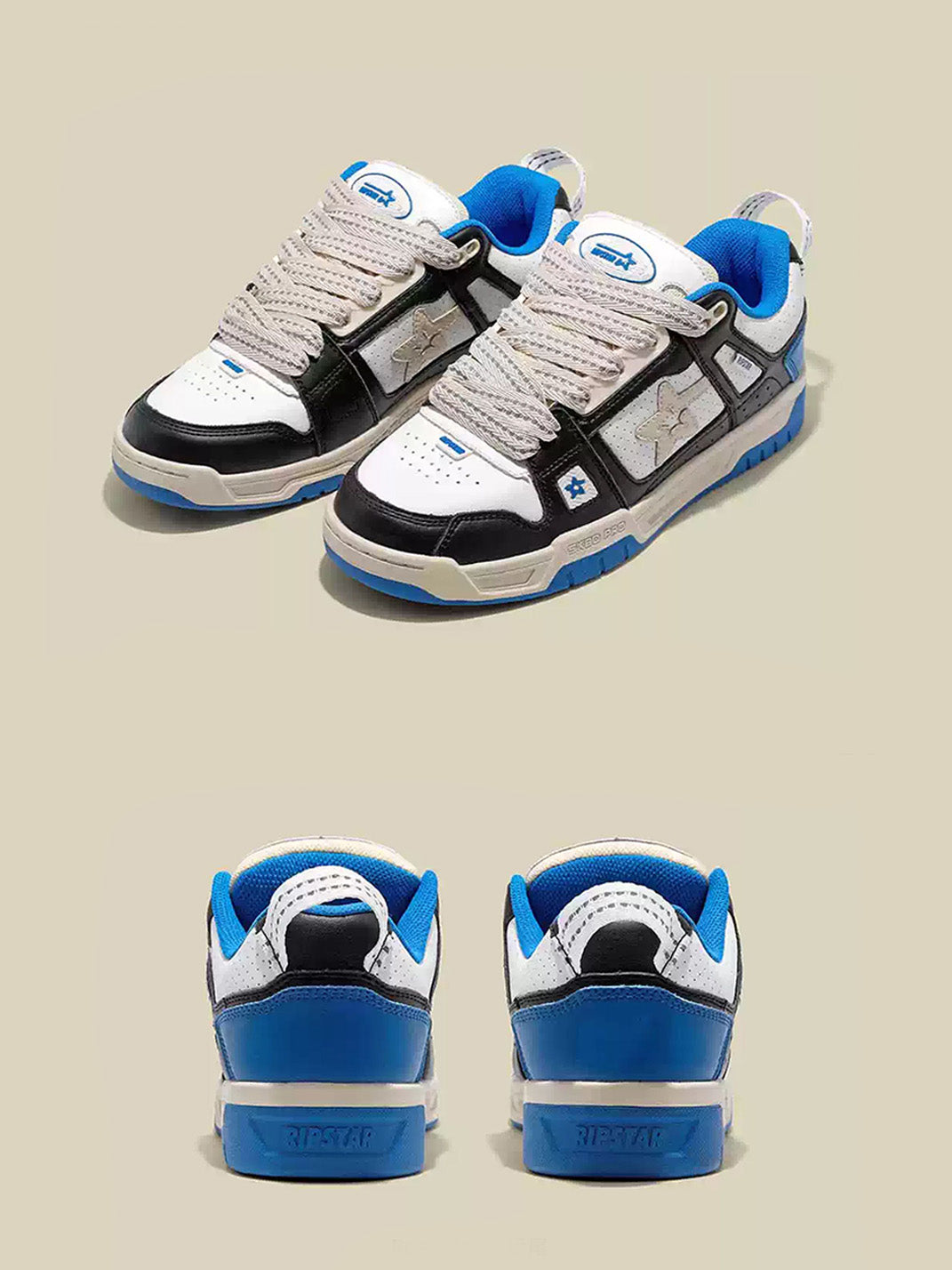 Blue Retro Low-Top Everyday Sneakers - Skipkicks
