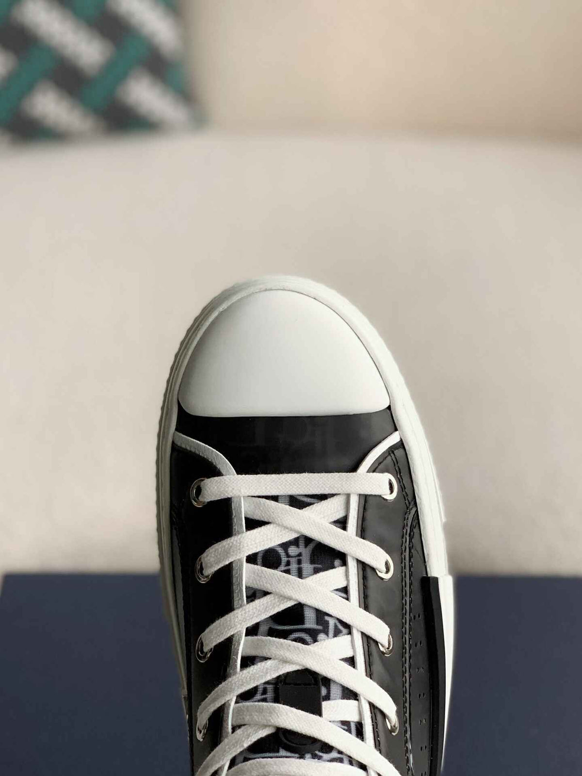 Dior B23 High-Top Sneaker in Black & White Dior Oblique Canvas CUSTOM