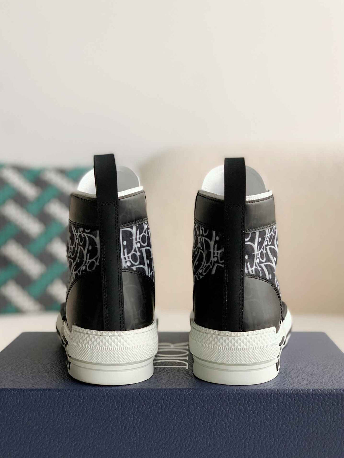 Dior B23 High-Top Sneaker in Black & White Dior Oblique Canvas CUSTOM