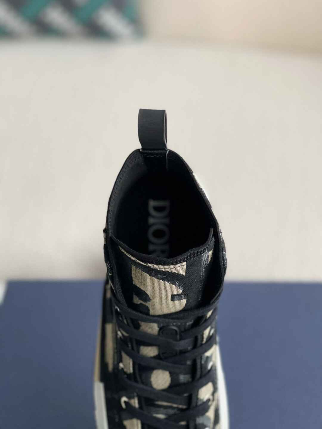 Dior B23 High-Top Sneaker in Black Oblique Jacquard CUSTOM