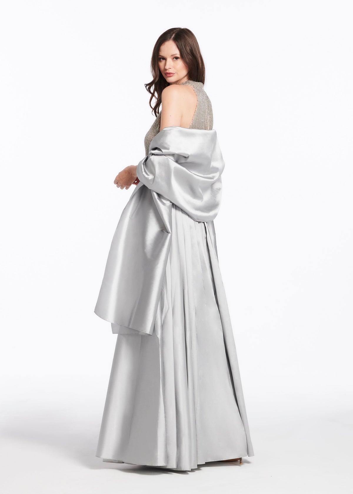 Soft Taffeta Ball Gown Skirt Silver