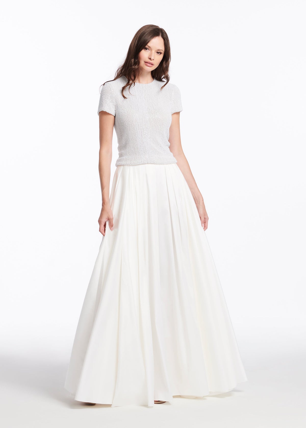 Pearl Encrusted Short Sleeve Tee - Ivory
