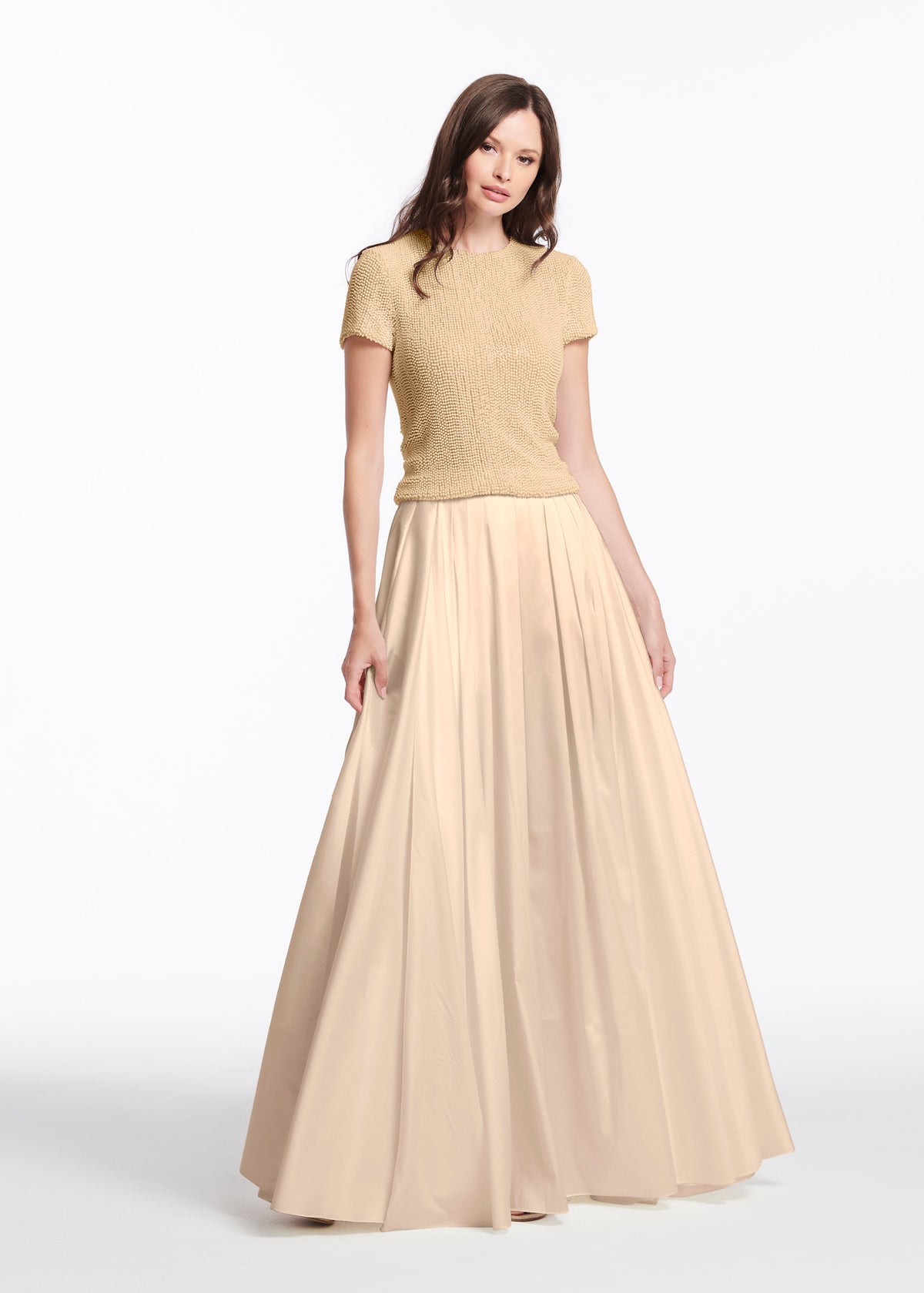 Soft Taffeta Ballgown Skirt In Champagne