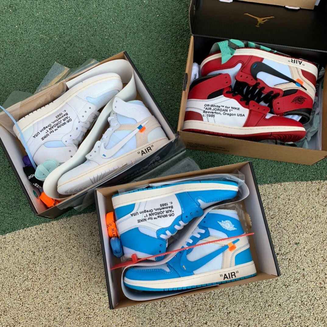 Custom Air Jordan 1 Retro High OG 'UNC' University Blue x OFF-W SneakerNational