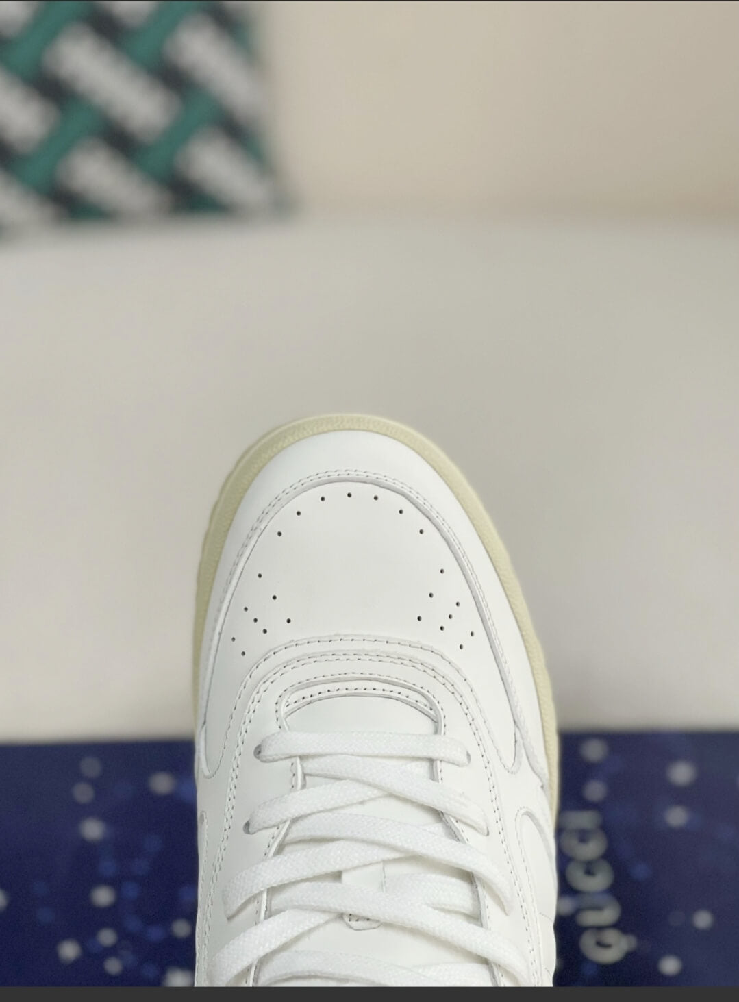 Gucci Mac80 Sneaker – White Leather & Off-White Sole CUSTOM