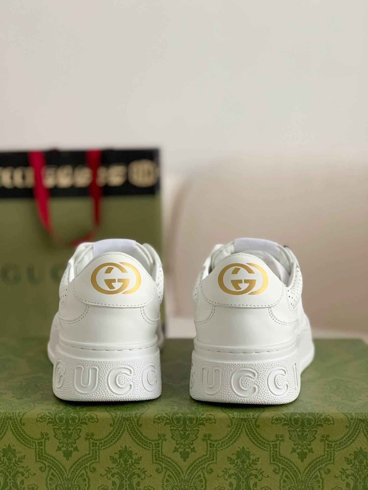 Gucci Mac80 Sneaker – White Perforated Leather with Interlocking G