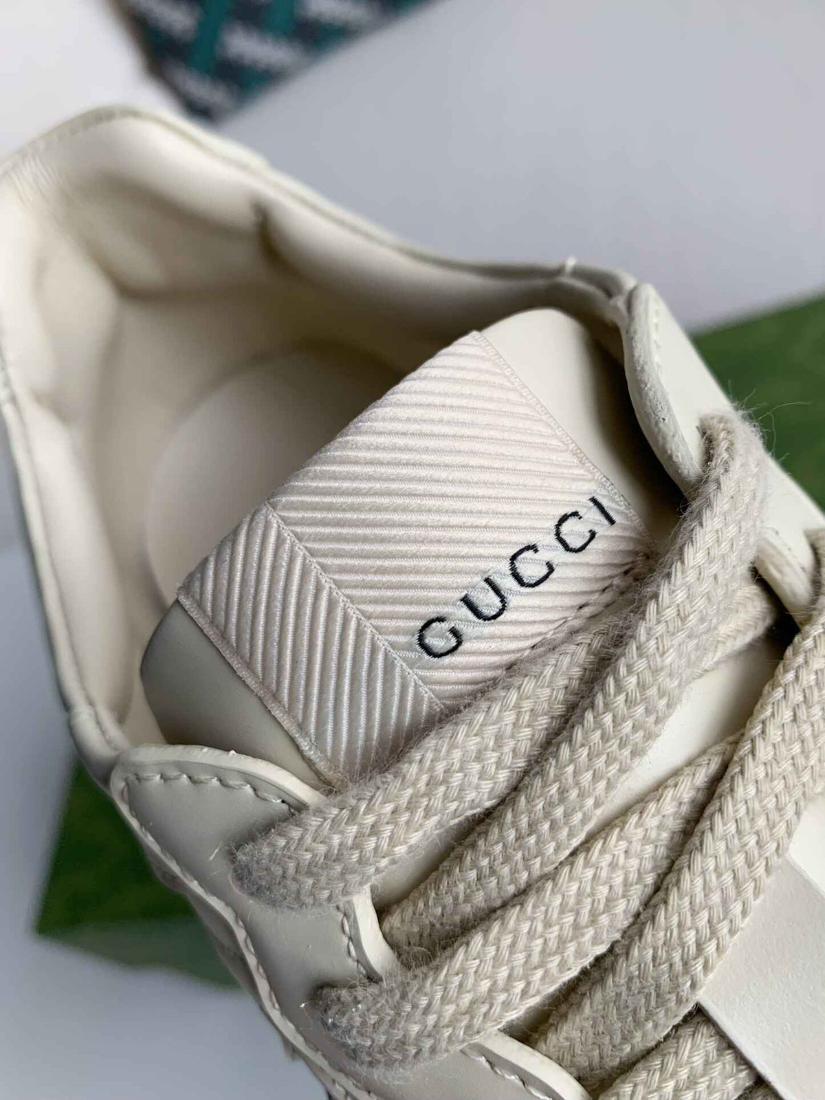 Gucci Rhyton Sneaker – Ivory Leather with Pink Interlocking G CUSTOM
