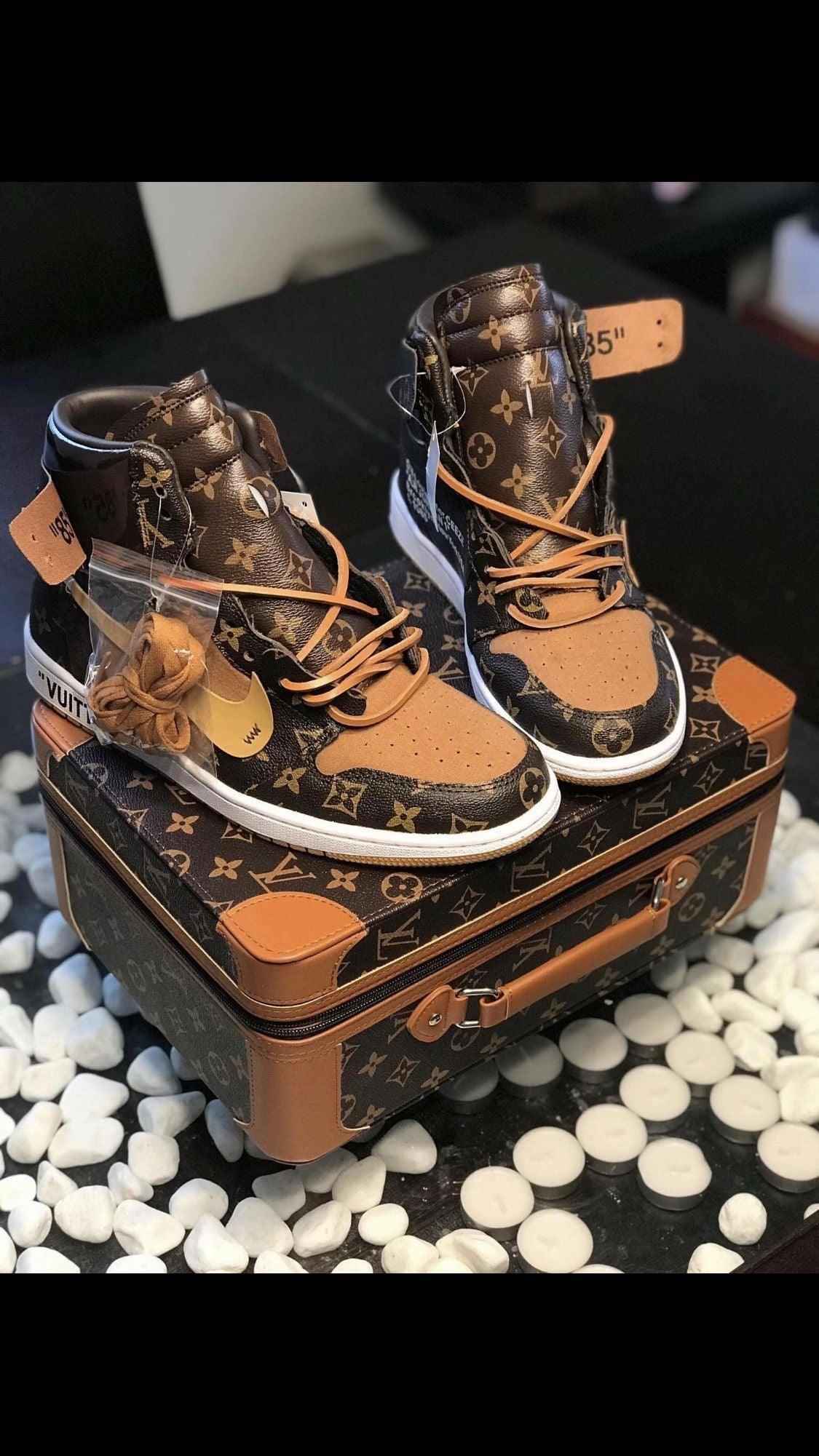 Custom Air Jordan 1 x LV Logo SneakerNational