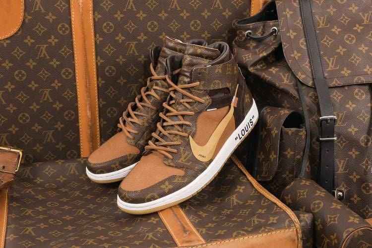 Custom Air Jordan 1 x LV Logo SneakerNational