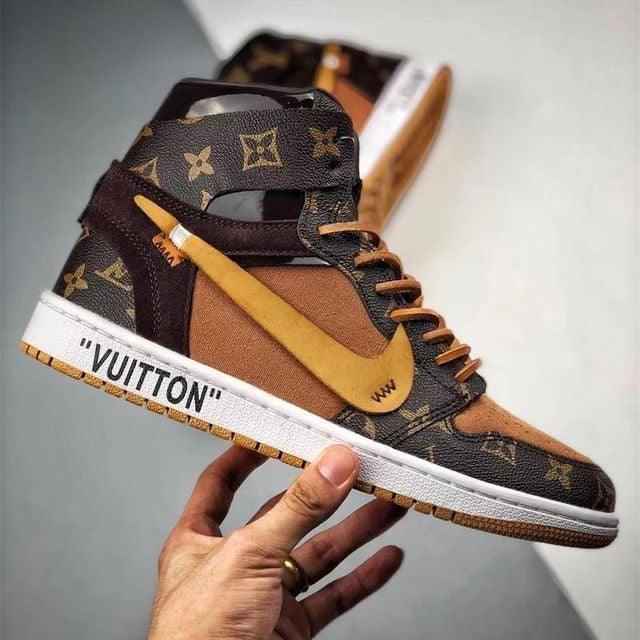 Custom Air Jordan 1 x LV Logo SneakerNational