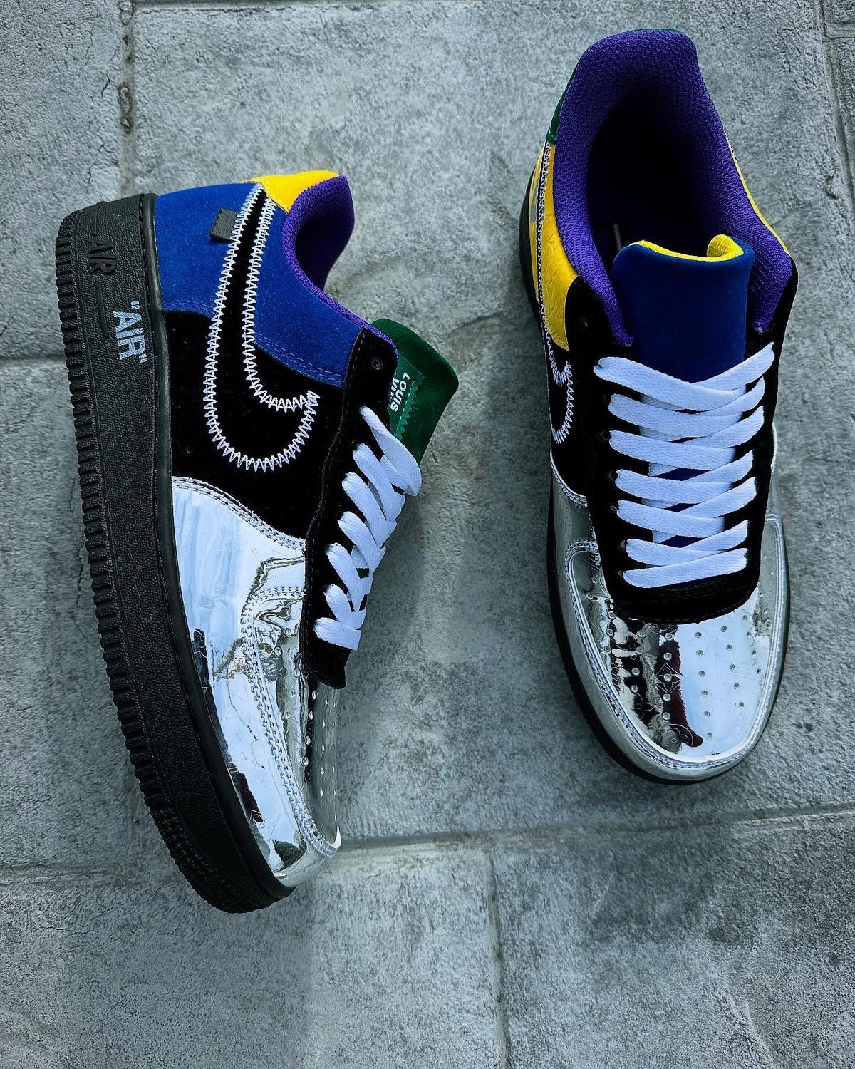 Air Force 1 Low Metallic Silver Sneaker CUSTOM