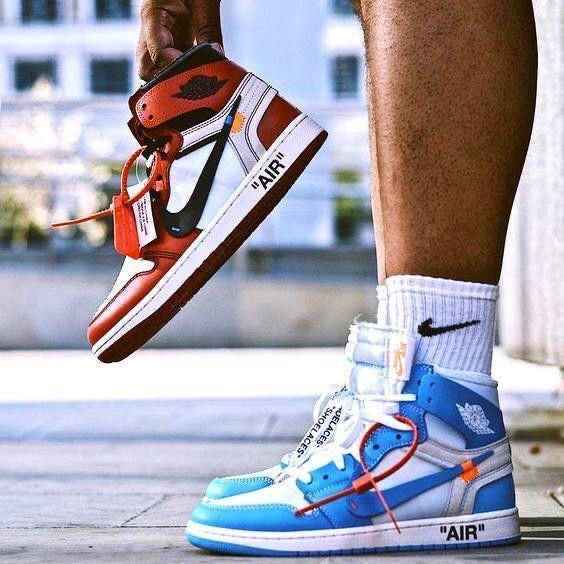 Custom Air Jordan 1 OFF-White Blue Sneakers for Unique Style SneakerNational