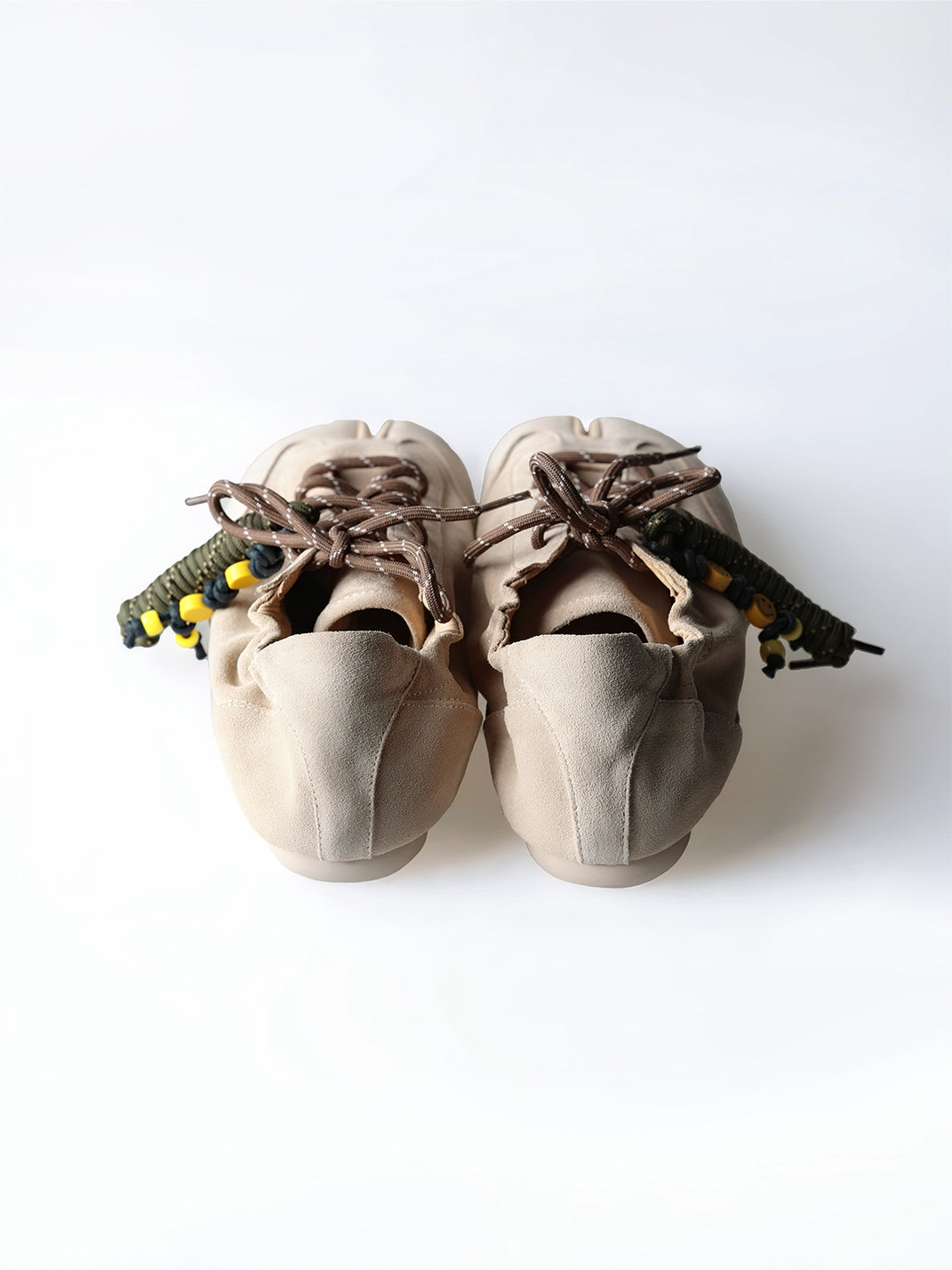 Khaki Suede Thin-Sole Tabi Sneakers - Skipkicks