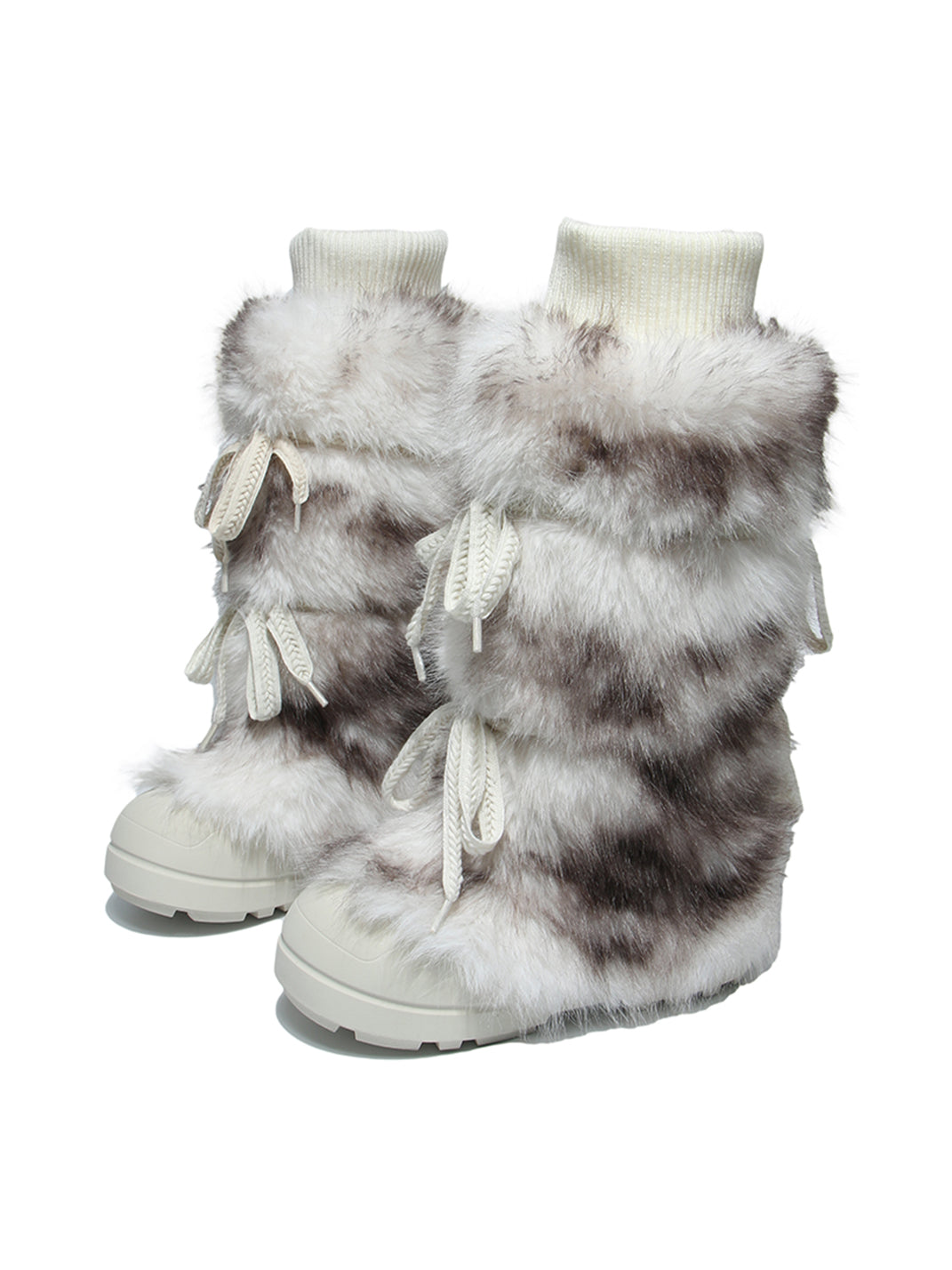 Black Plush-Lined Tall Platform Boots - Skipkicks