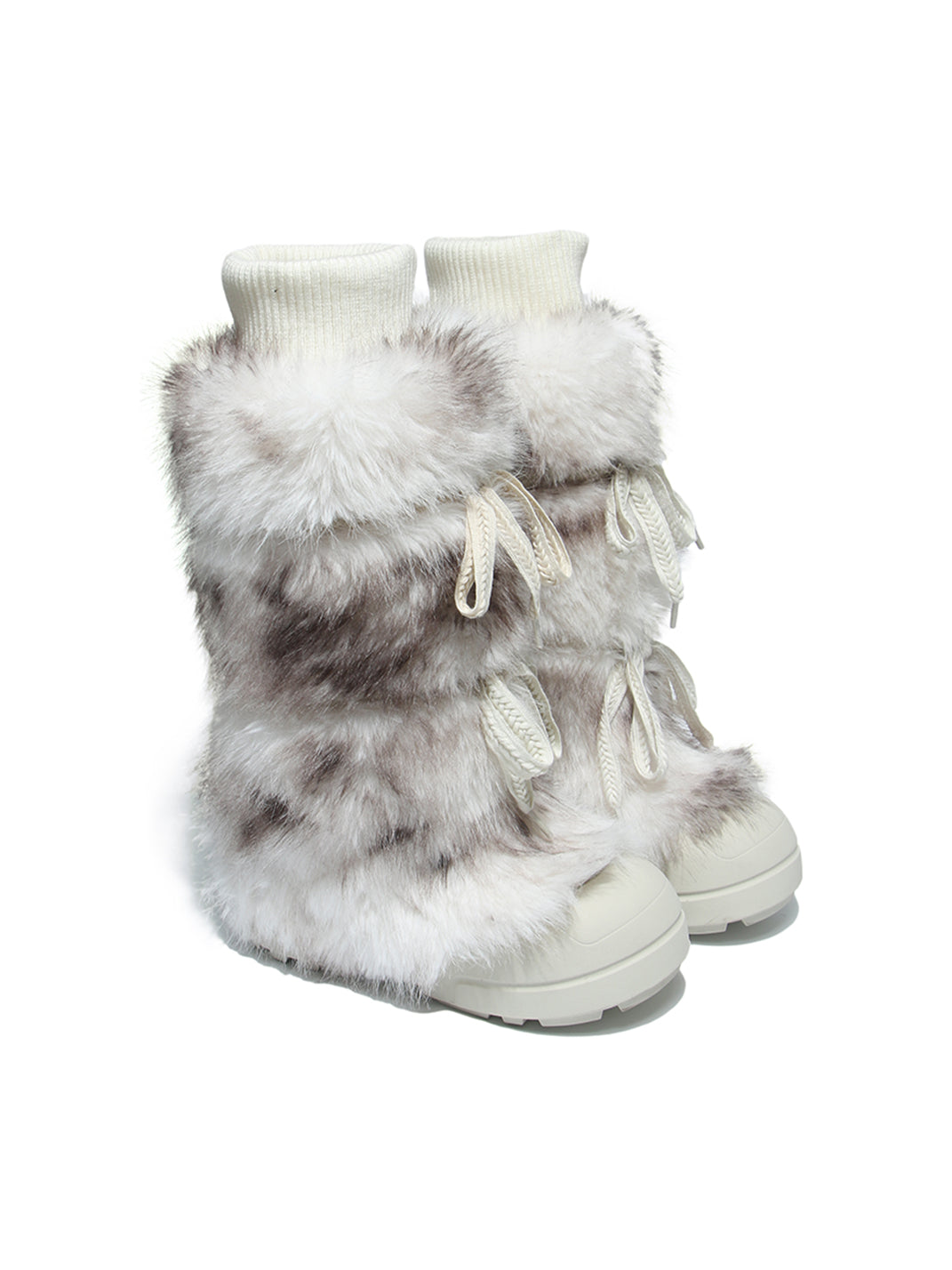 Black Plush-Lined Tall Platform Boots - Skipkicks