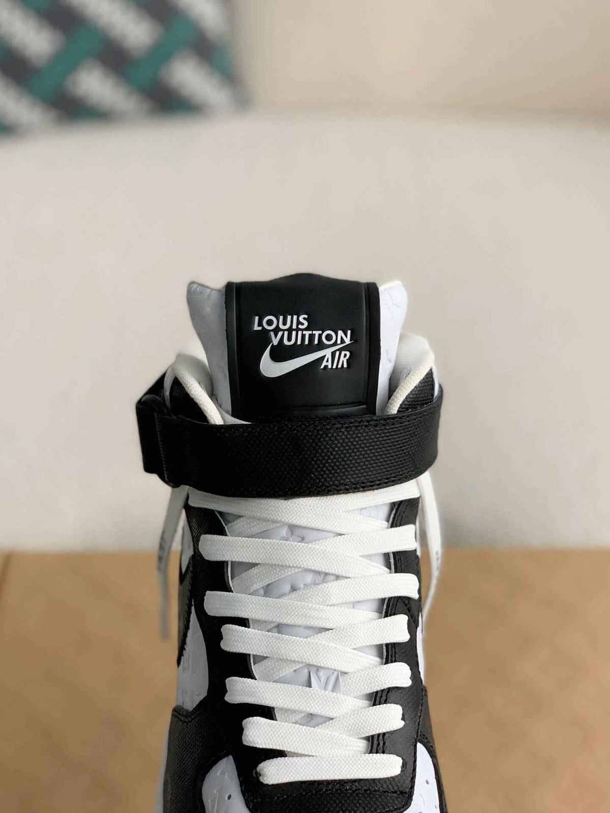 Custom Air Force 1 Mid – White & Black Monogram Leather