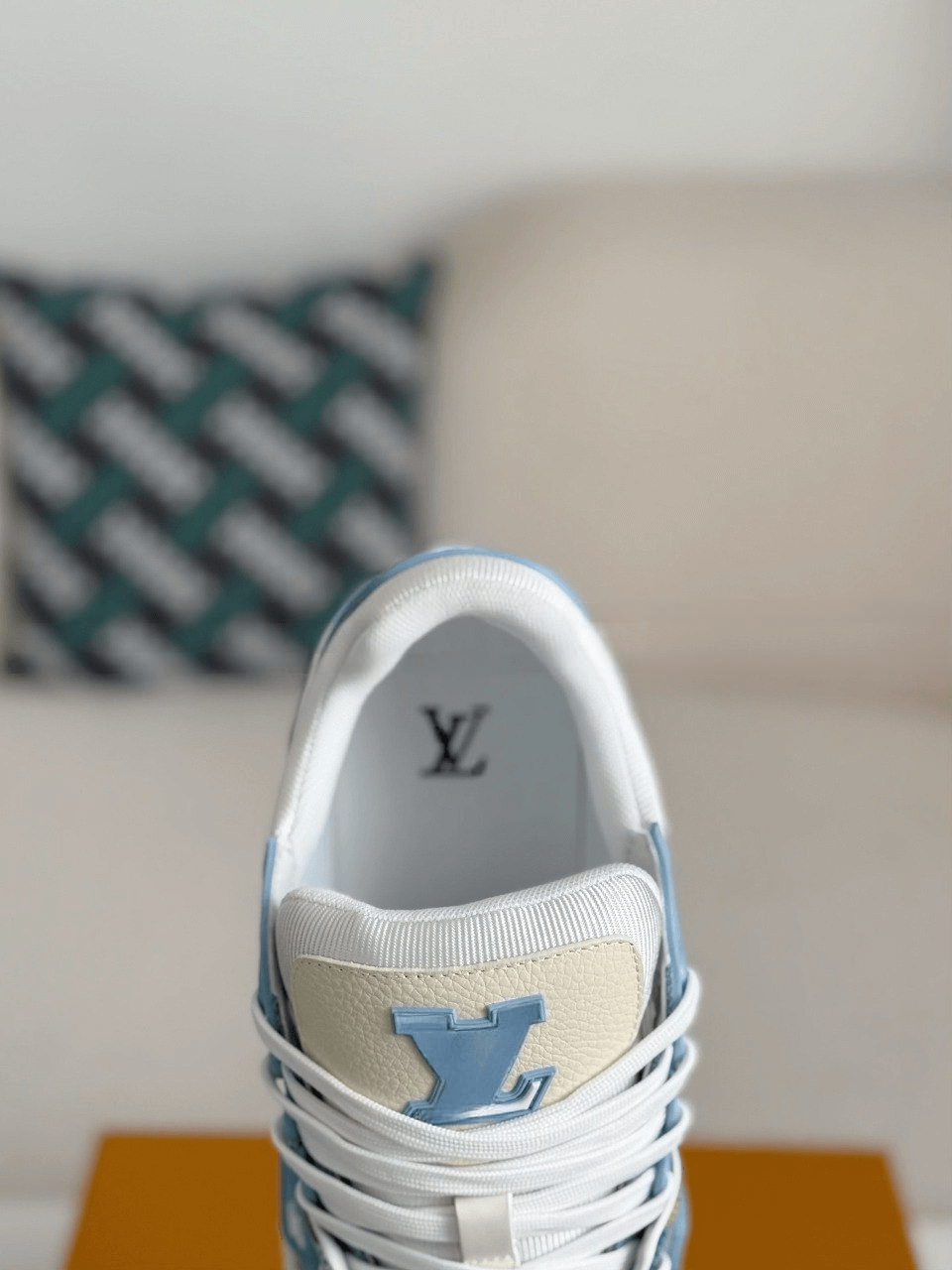 Louis Vuitton LV Trainer Denim Blue Multicolor Demier Sneaker CUSTOM