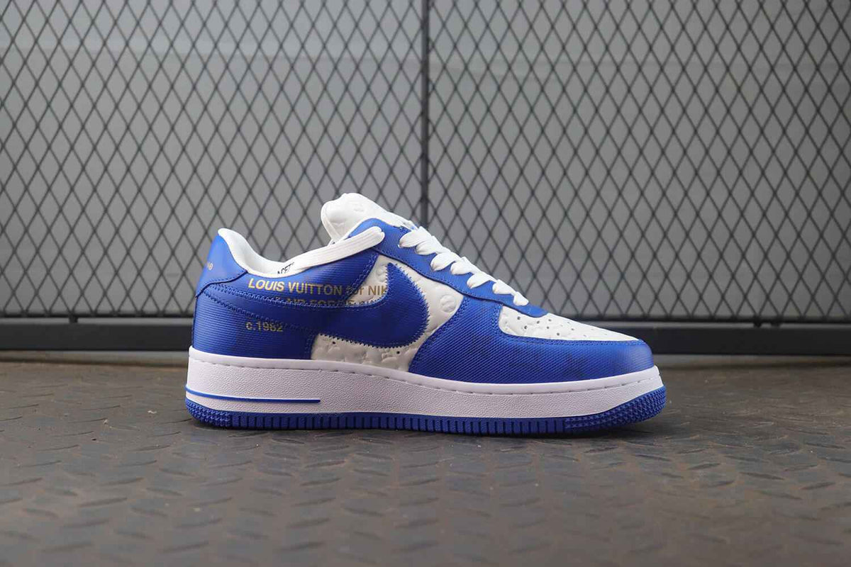 Monogram X Air Force 1 Low Blue White Sneakers