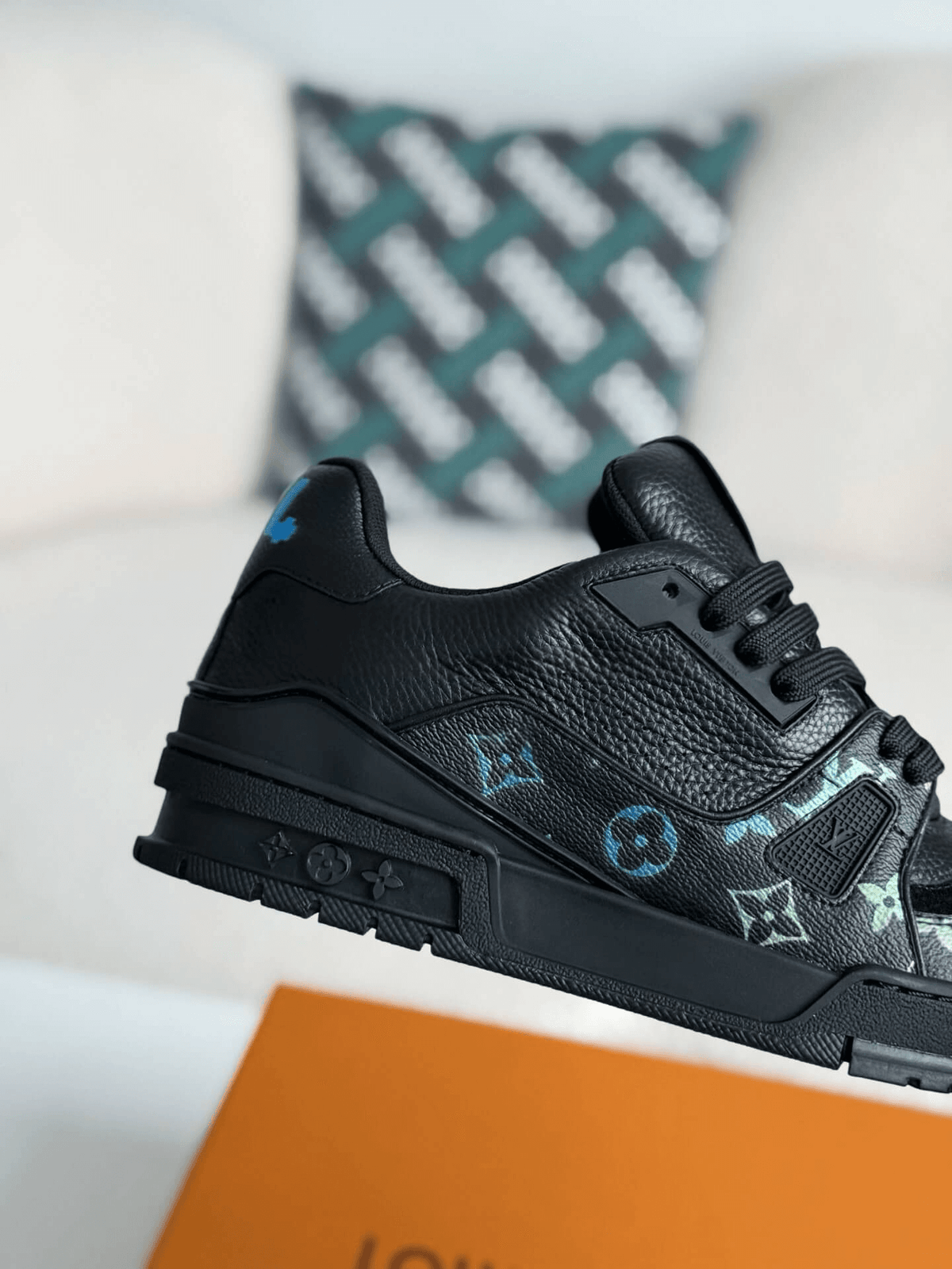 Louis Vuitton LV Trainer #54 Black Multicolor Monogram Sneaker CUSTOM