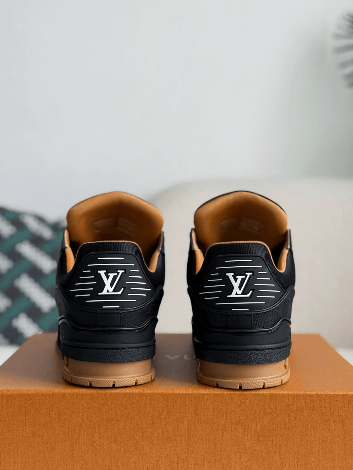Louis Vuitton LV Trainer Sneaker Black Gum Damier CUSTOM