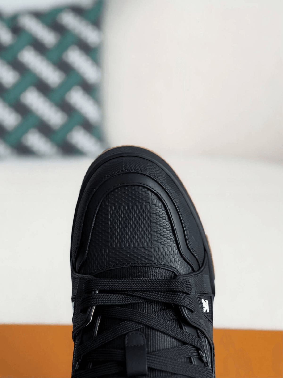 Louis Vuitton LV Trainer Sneaker Black Gum Damier CUSTOM