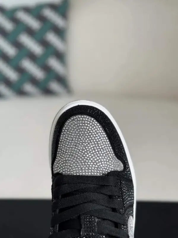 Swarovski x Air Jordan 1 Low OG in Black and Silver - Luxury Meets Style