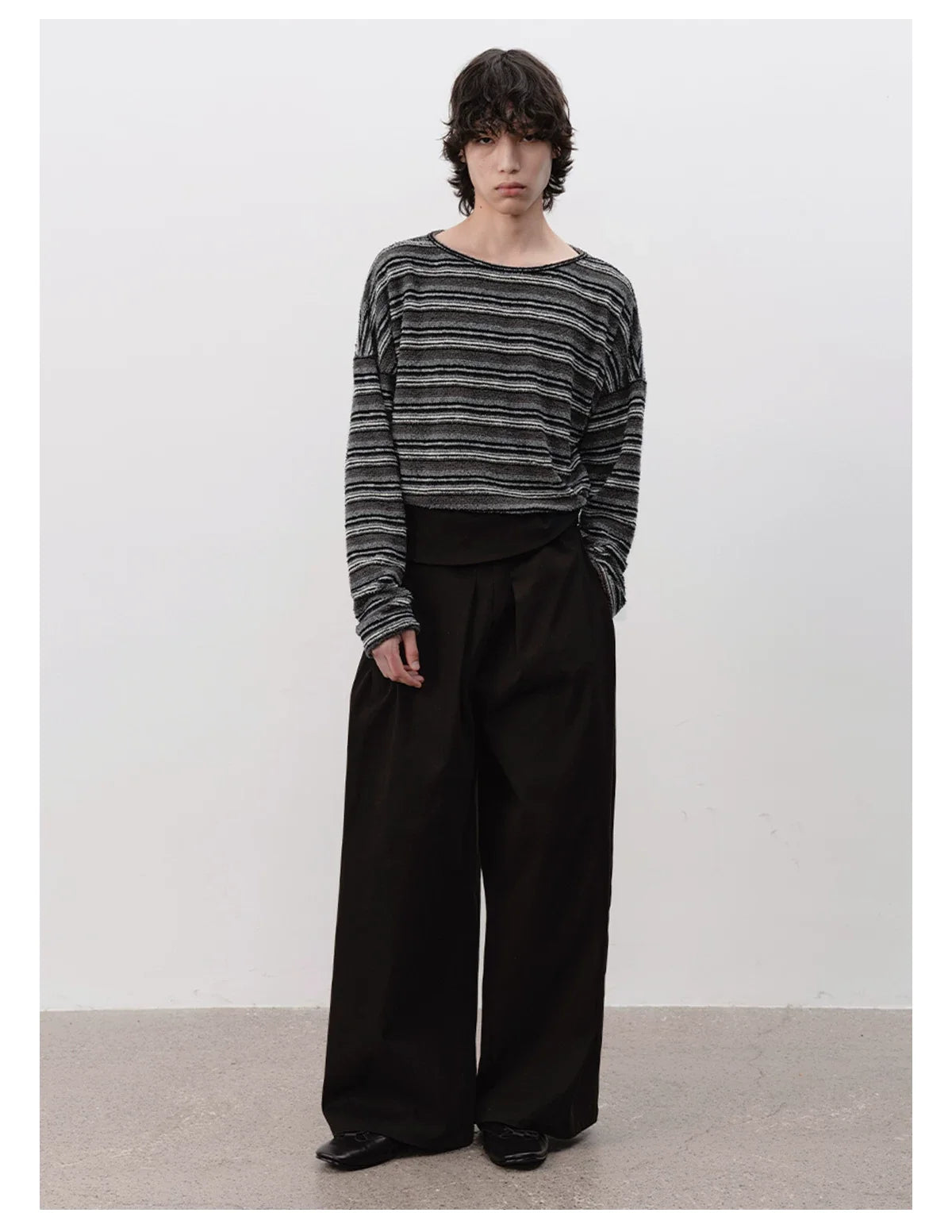Textured Stripe Relaxed Knit Top