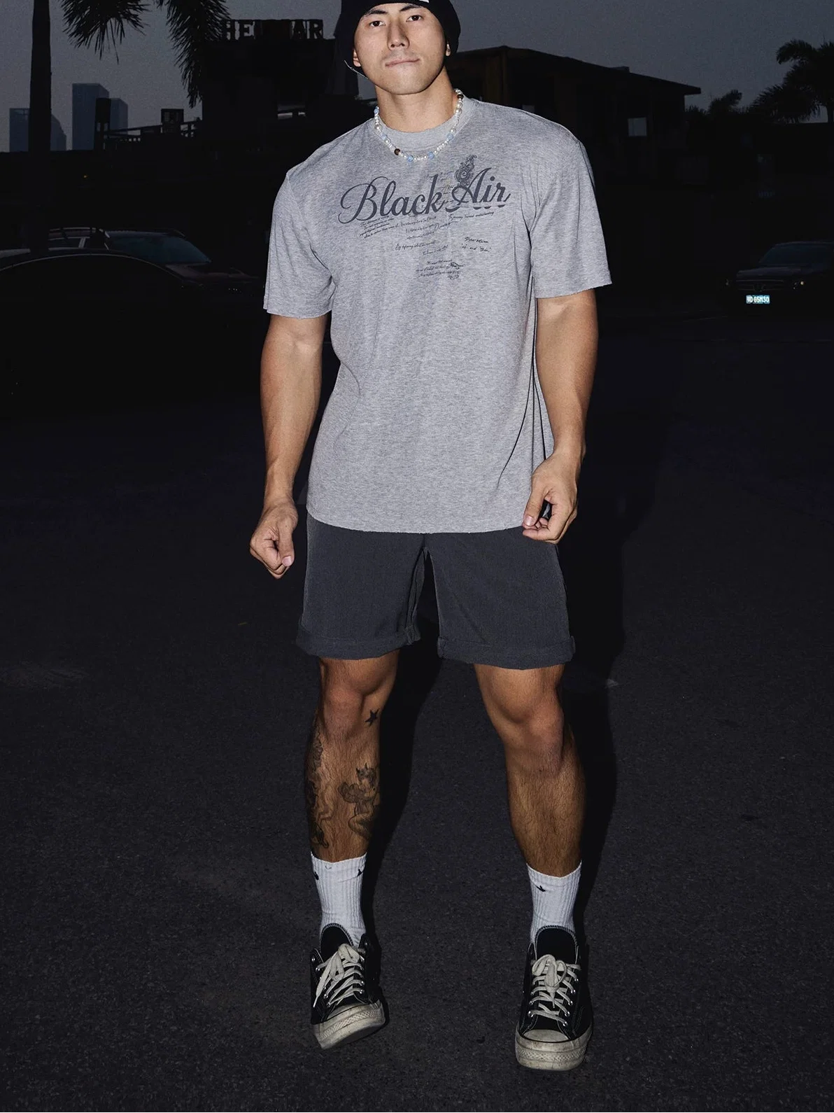 Heather Grey Script Graphic Tee