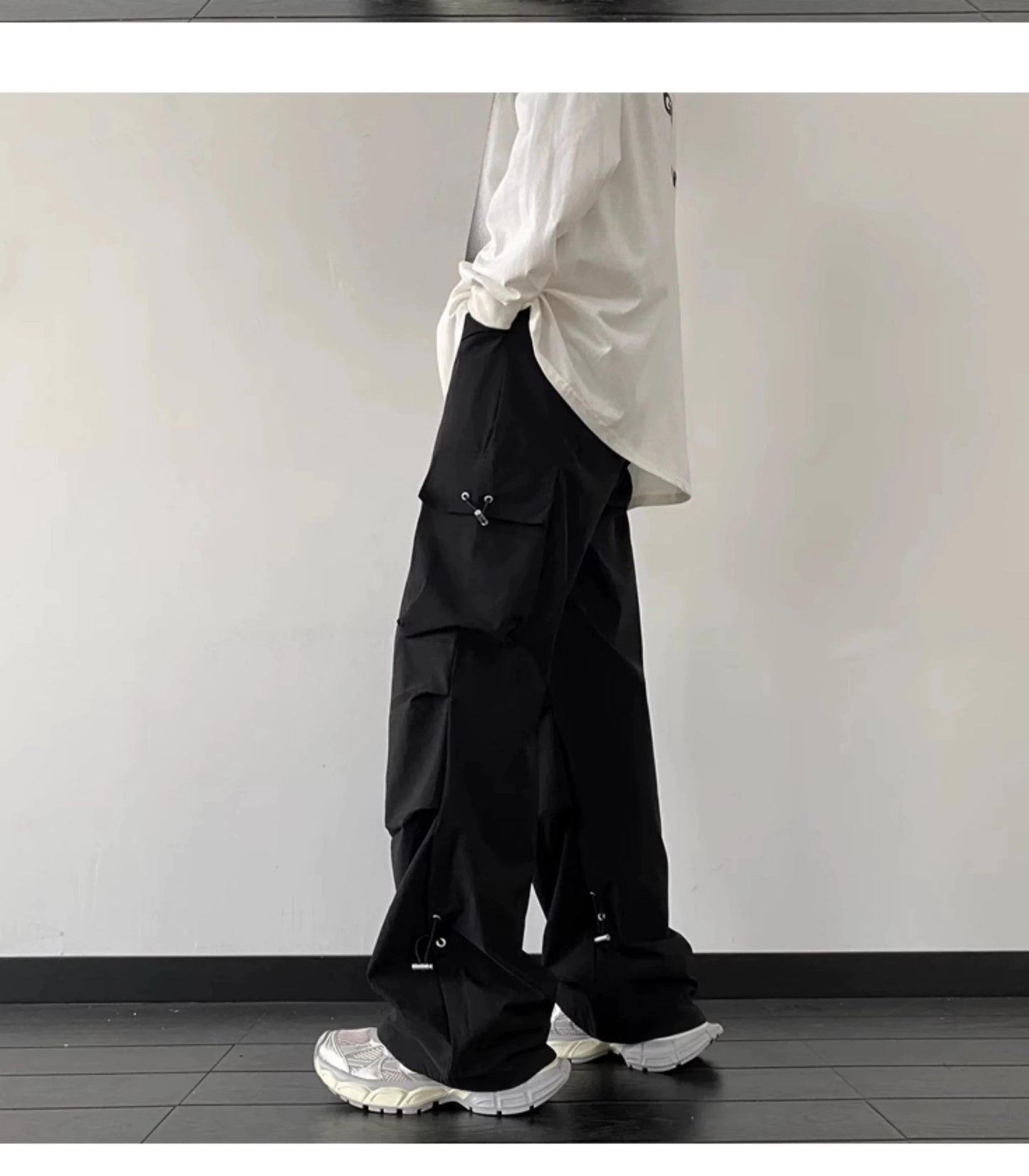 Baggy Black Cargo Street Pants