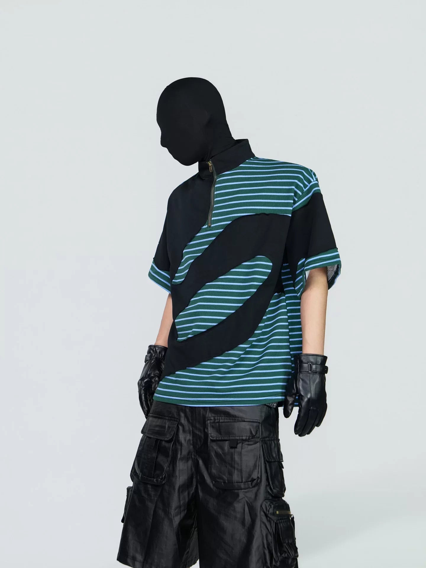 Tidal Vector Half-Zip Striped Tech Tee