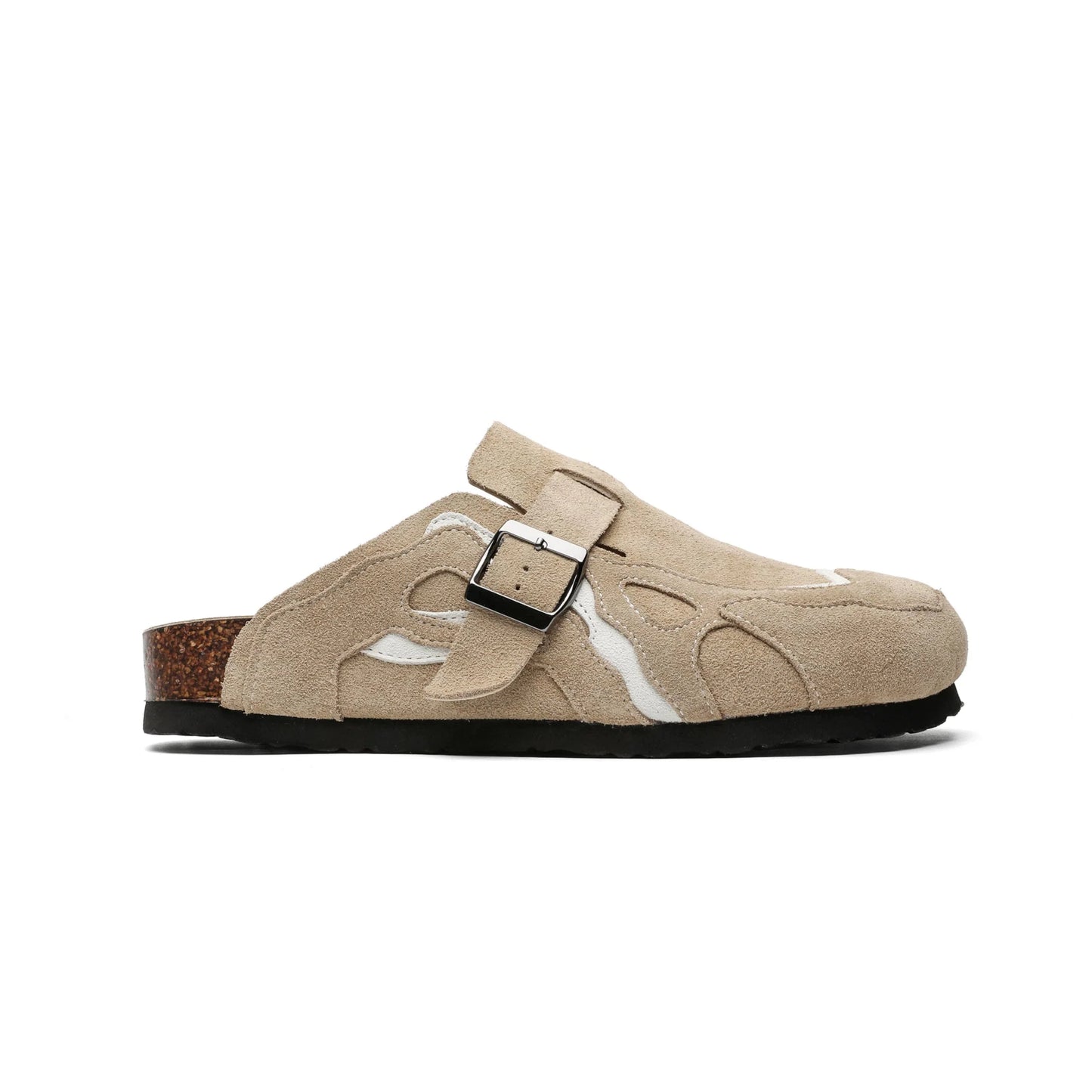Suede Buckle Cork Footbed Clogs - Skipkicks