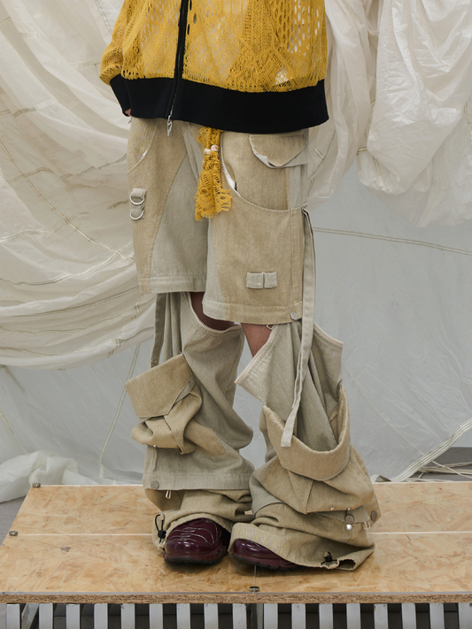 Convertible Panel Cargo Wide Leg Pants - Versatile Comfort for Every Occasion