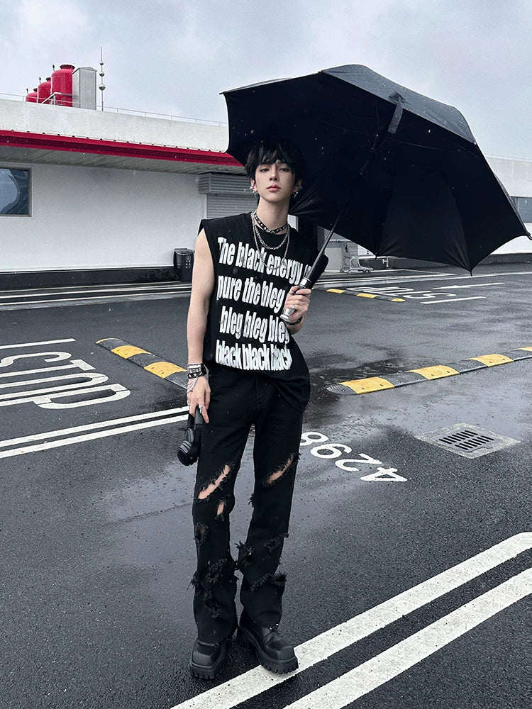 Black Energy Oversized Statement Tee