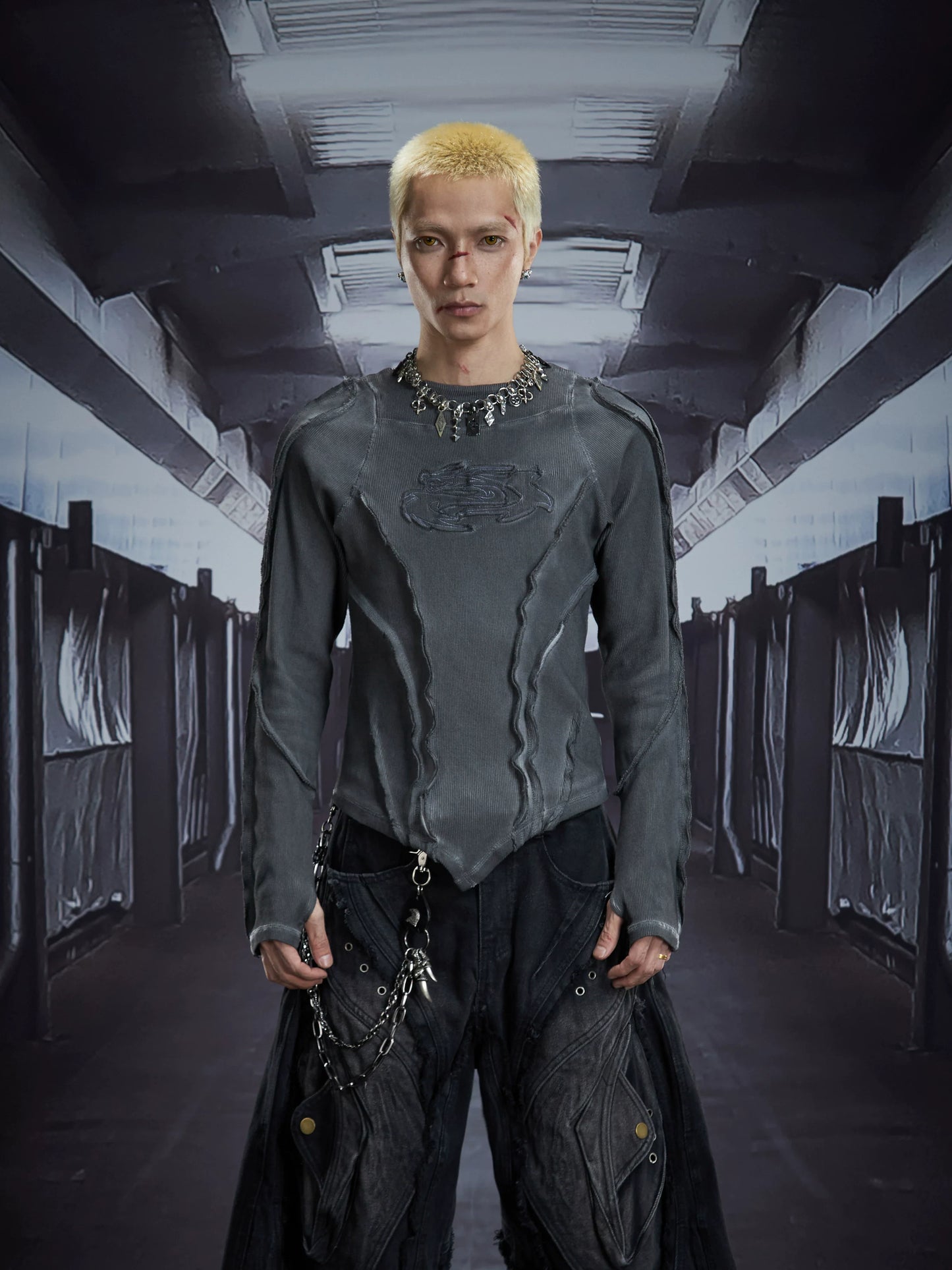 Spectral Spine Ruched Longsleeve Top