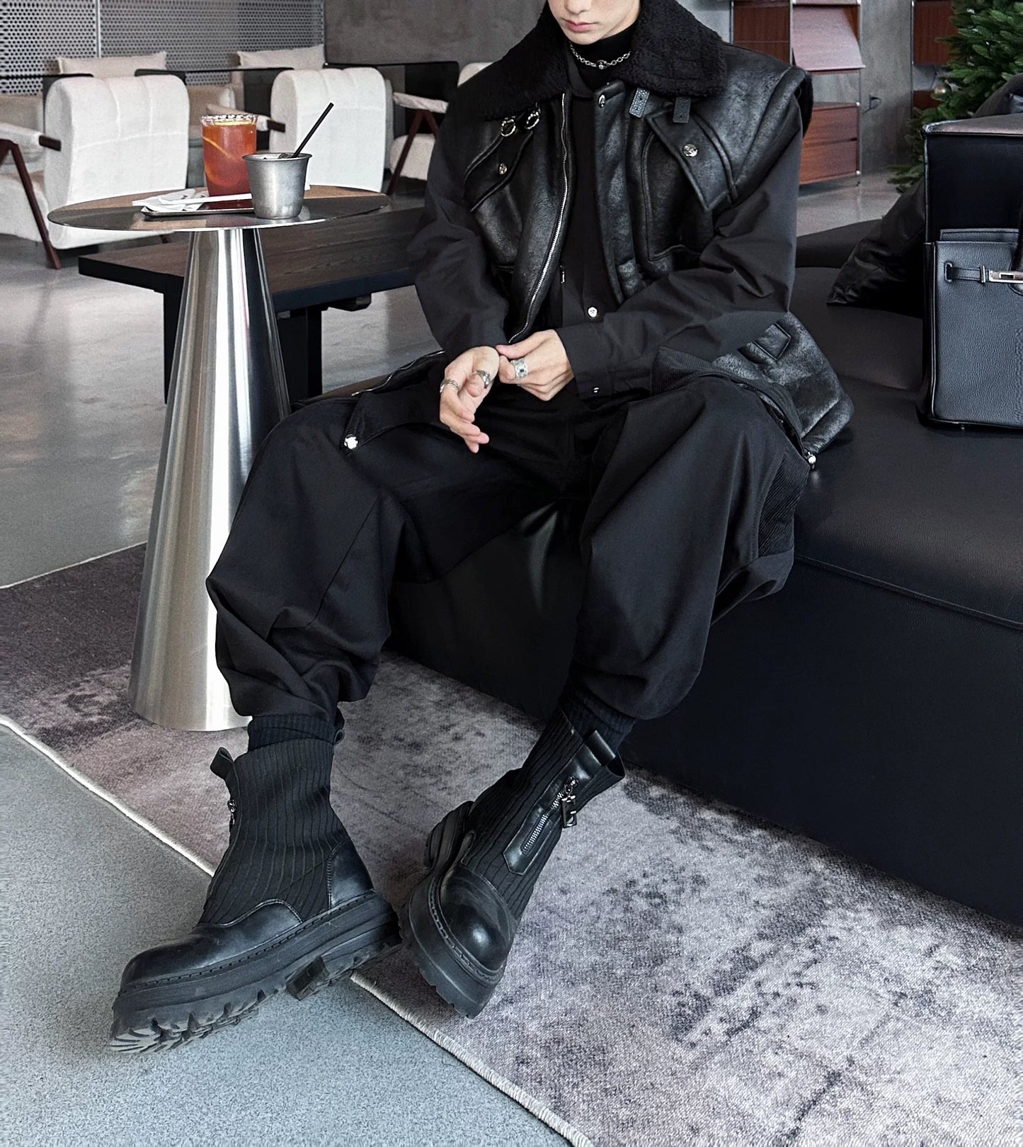 Dune Havoc Draped Panel Cargo Trousers | Sculpted Techwear Style