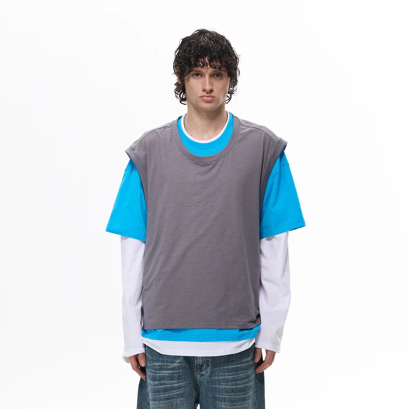 Two-Tone Stack Layer Tee Top