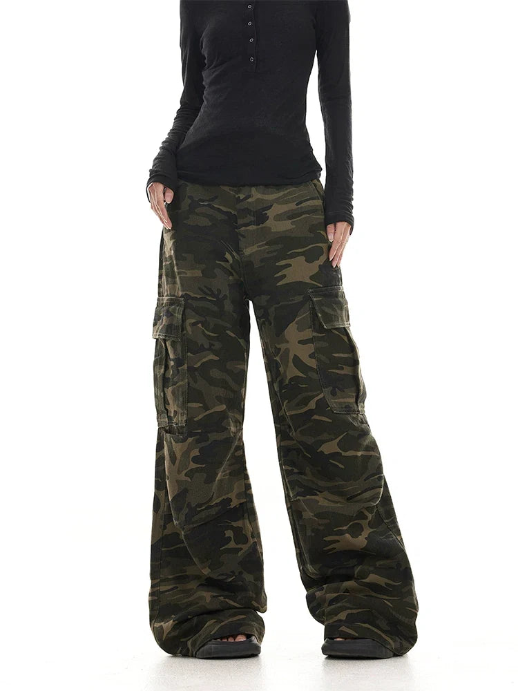 Washed Camo Cargo Pants