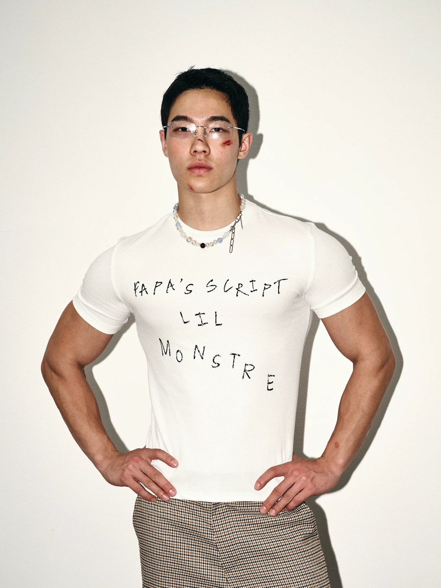 White Script Fitted Tee