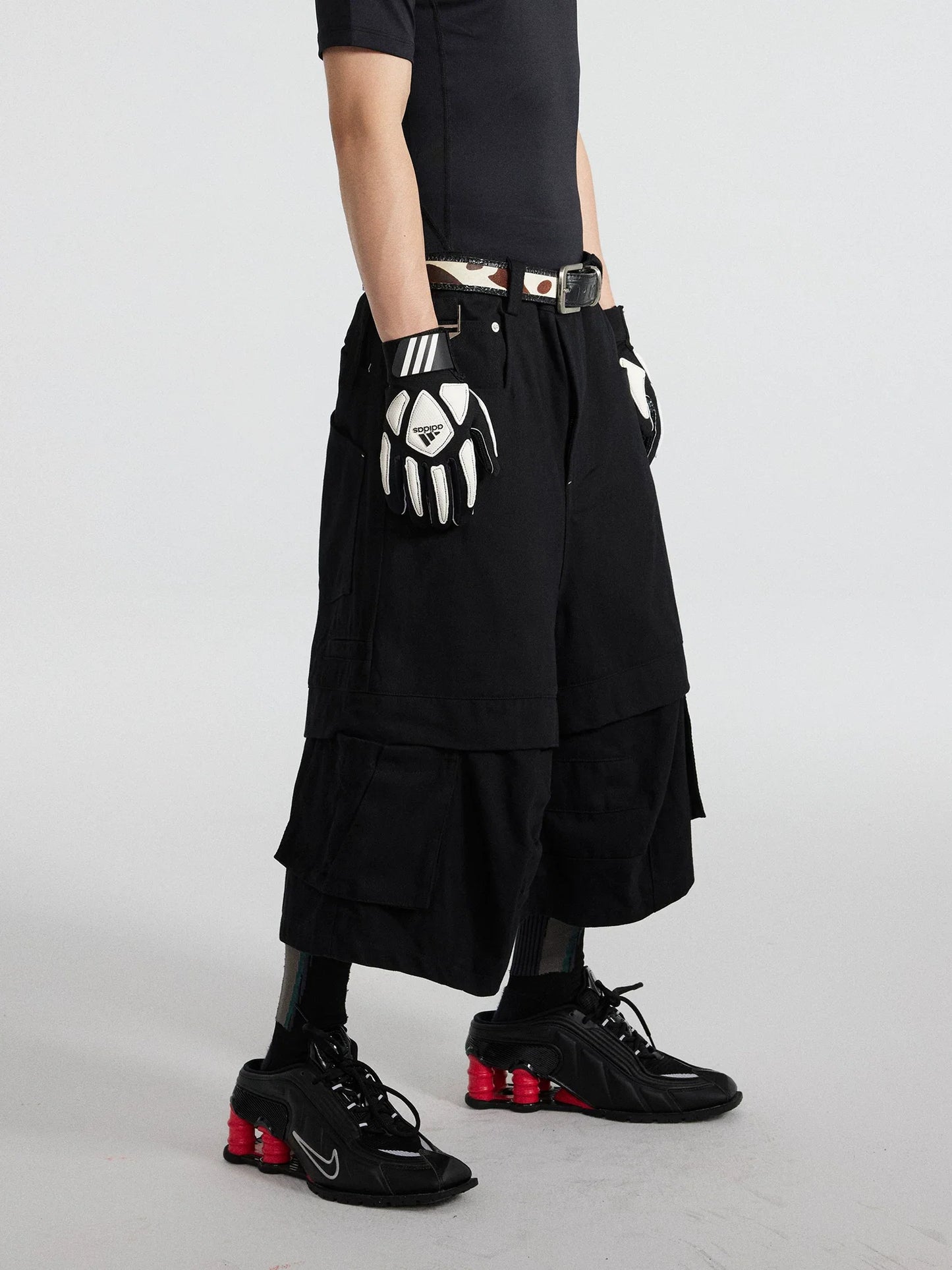 Onyx Parallax Layered Cargo Culottes