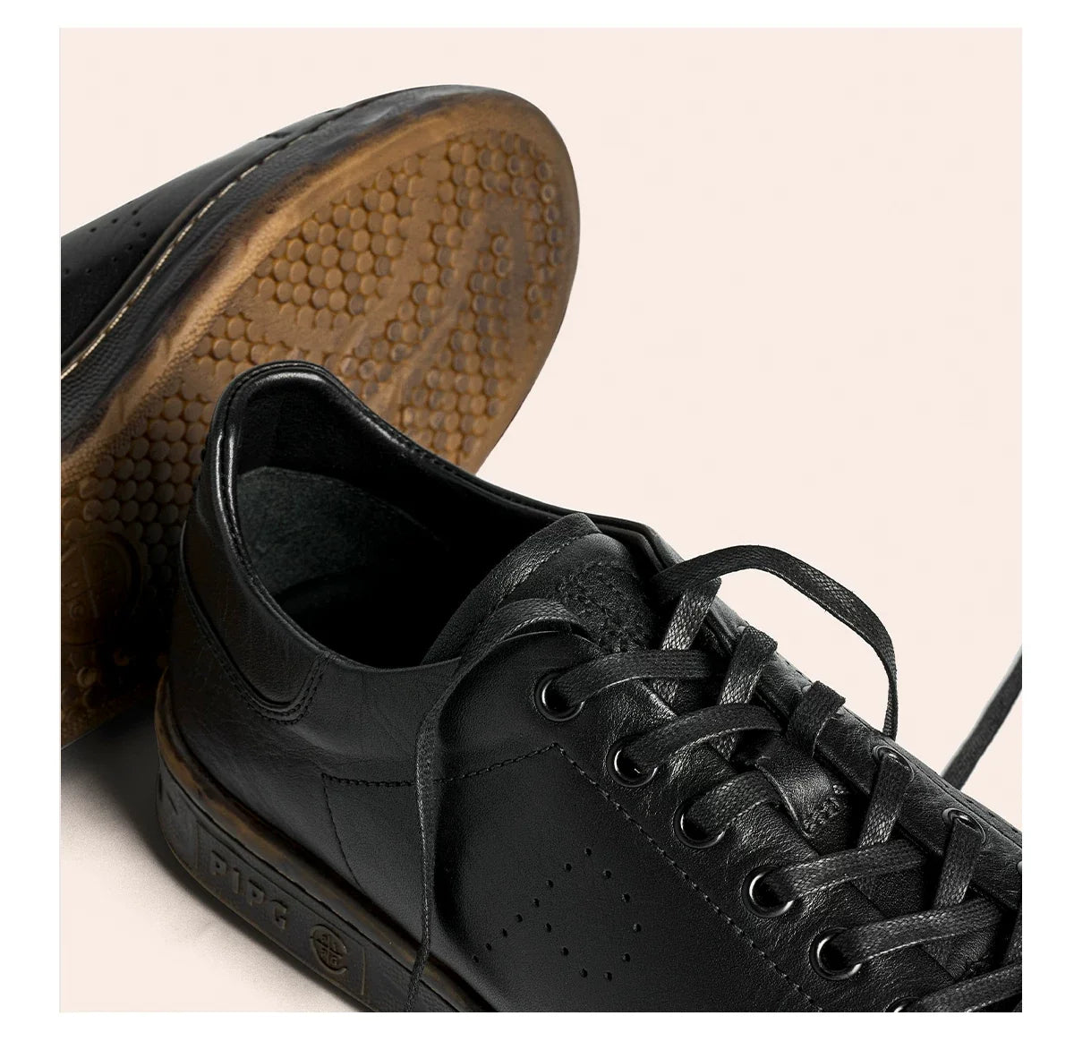 Minimalist Black Casual Derby Sneakers - Skipkicks